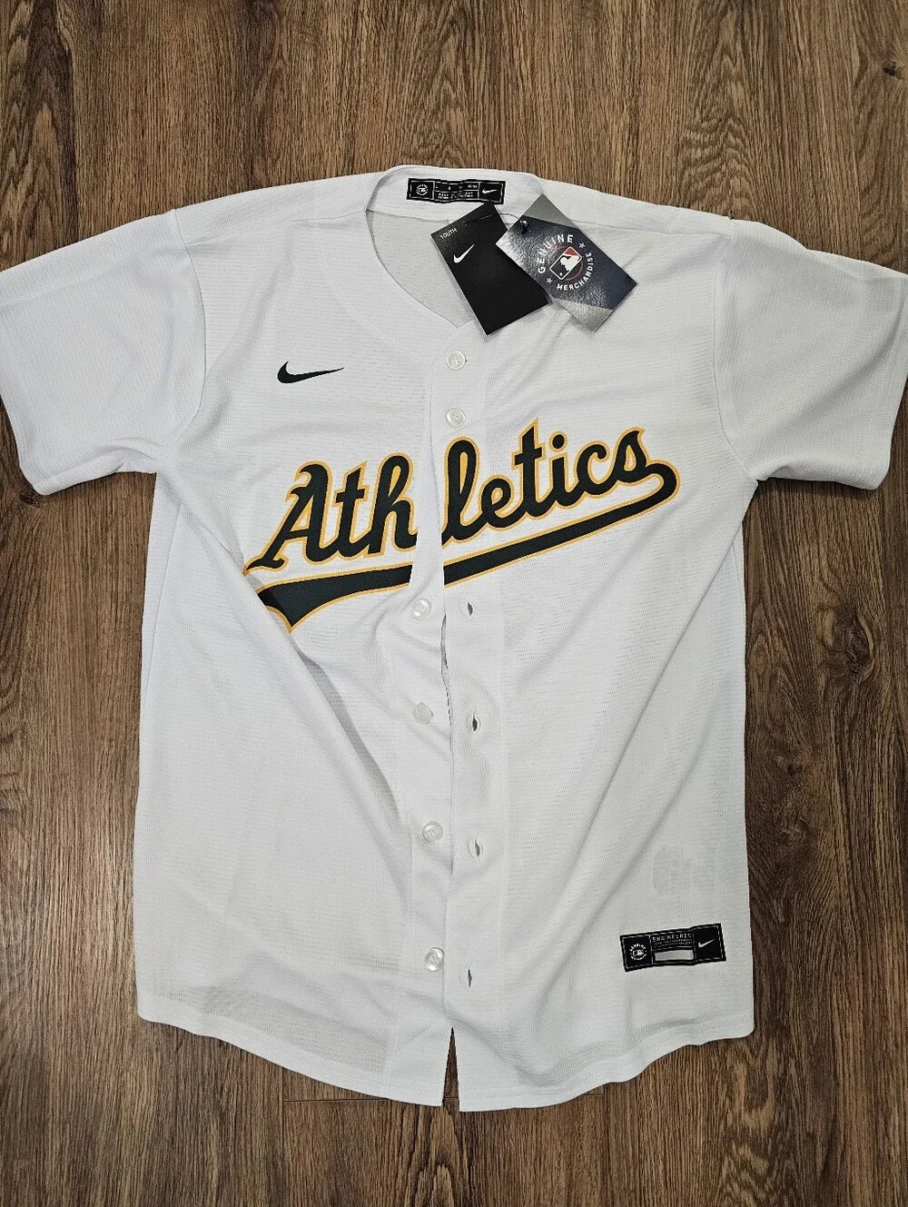 New Oakland Athletics Nike Baseball Jersey YOUTH Size Large White MLB
